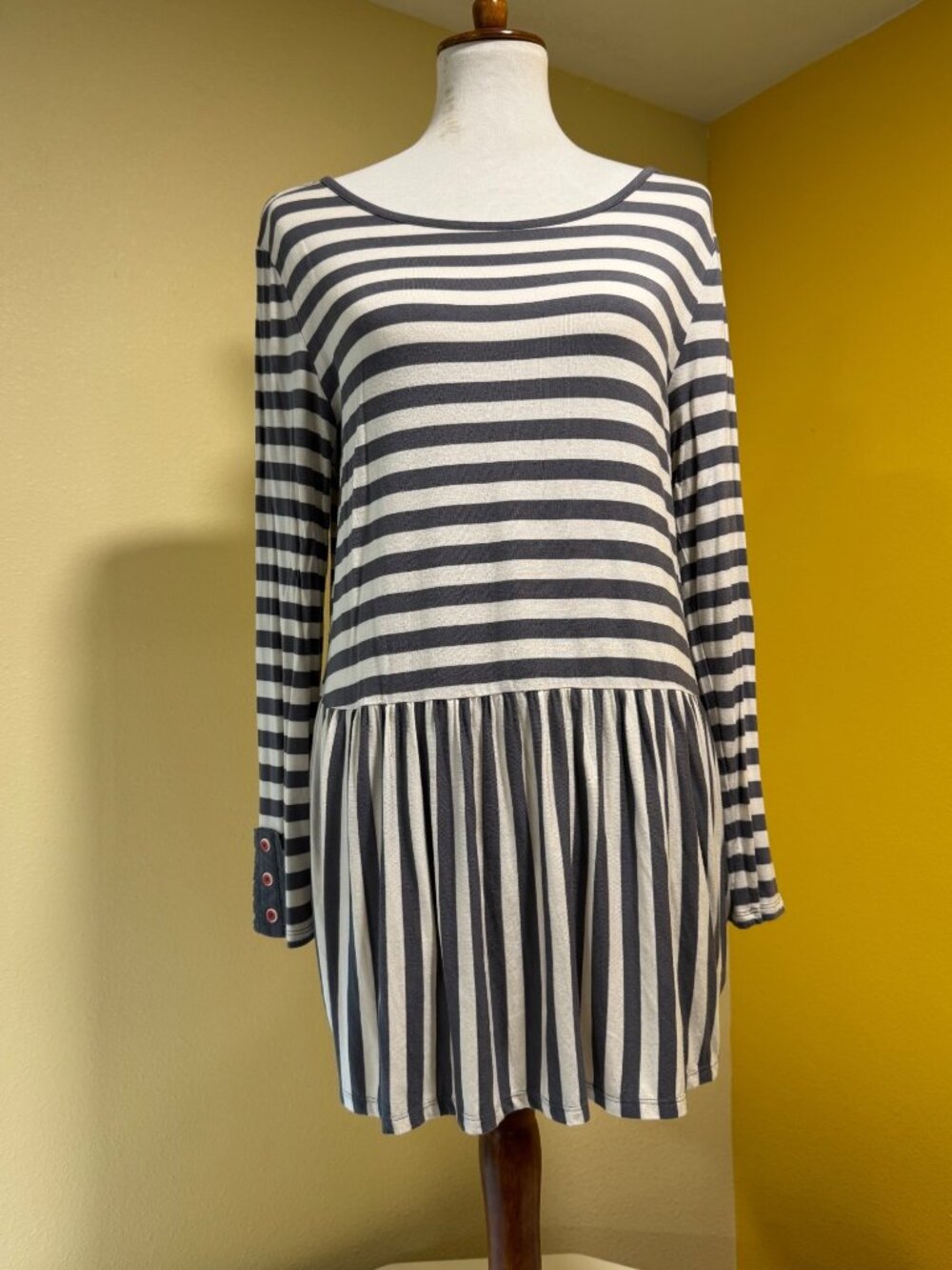 Matilda Jane Lets Connect Striped Long-Sleeve Tunic With Button Cuff Accents Wom